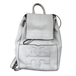Tory Burch|Pebbled Leather Bombe‎ T |Back Pack|New Ivory